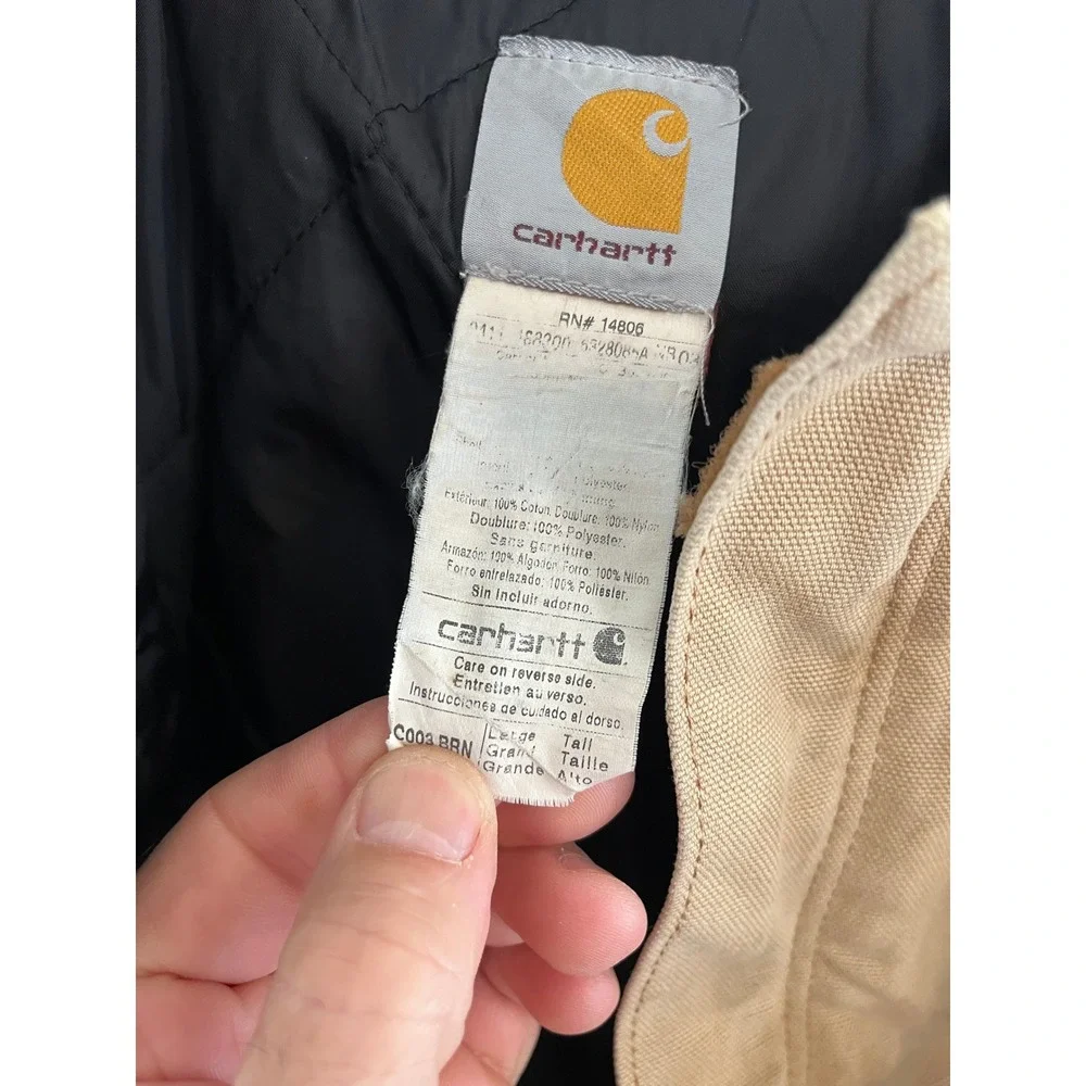 Carhartt Tan‎ Duck Canvas Distressed Large Tall